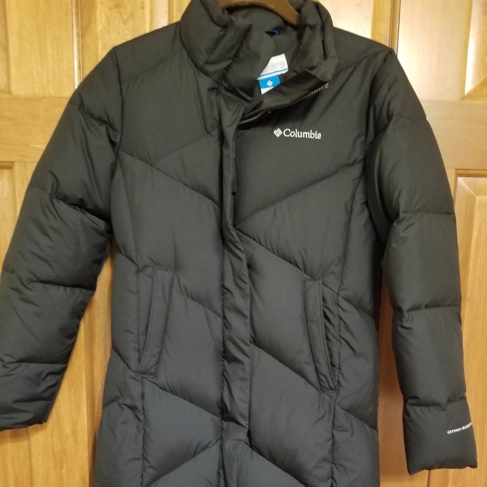 Girls Black Columbia  Down Coat size 10/12